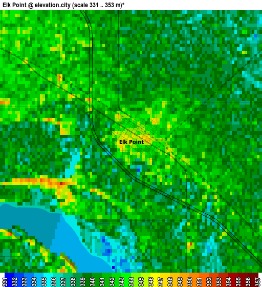 Elk Point elevation map