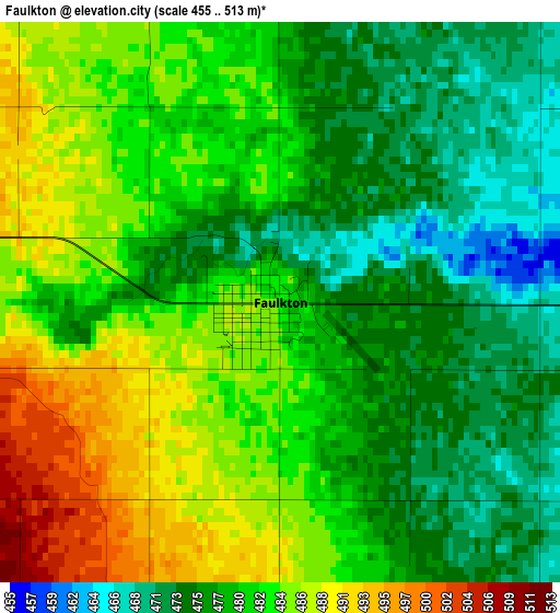 Faulkton elevation map