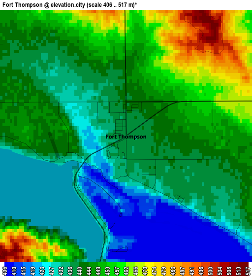 Fort Thompson elevation map