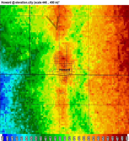 Howard elevation map