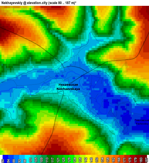 Nekhayevskiy elevation map