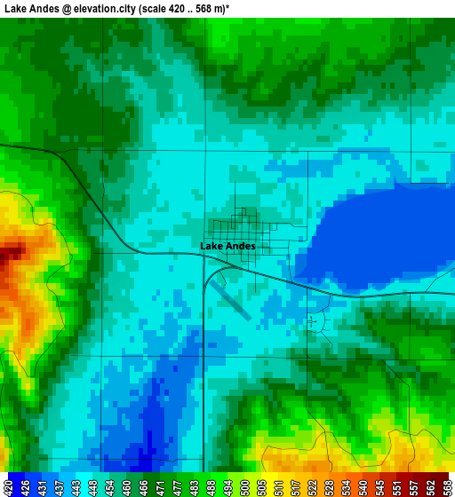 Lake Andes elevation map