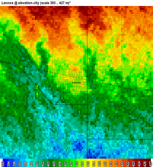 Lennox elevation map