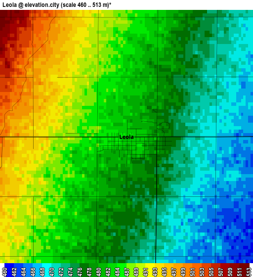 Leola elevation map