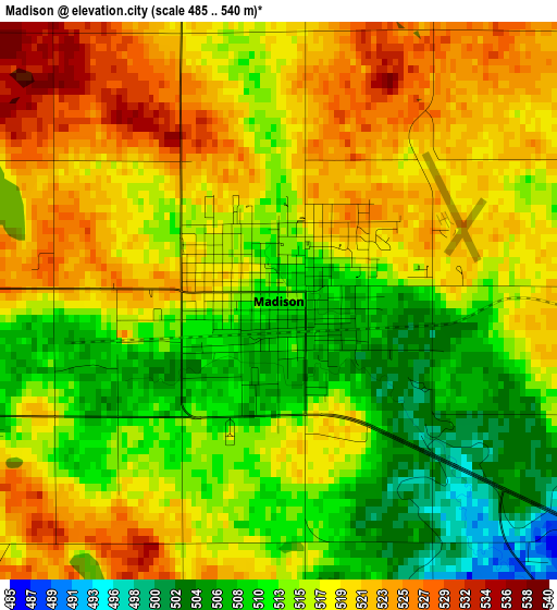 Madison elevation map