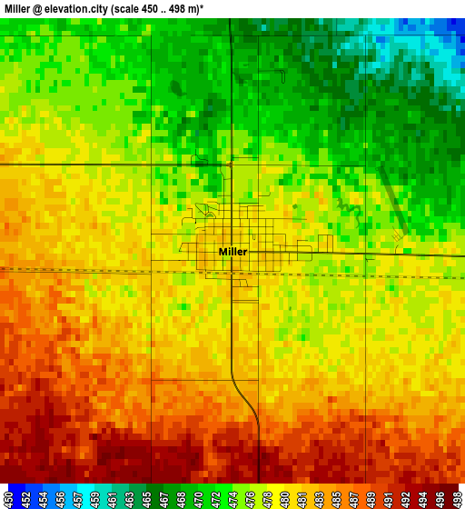 Miller elevation map