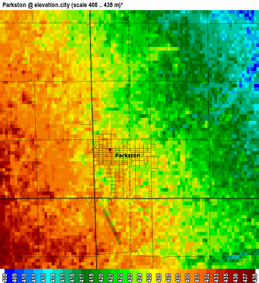 Parkston elevation map