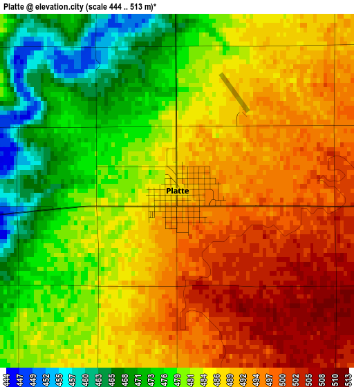 Platte elevation map