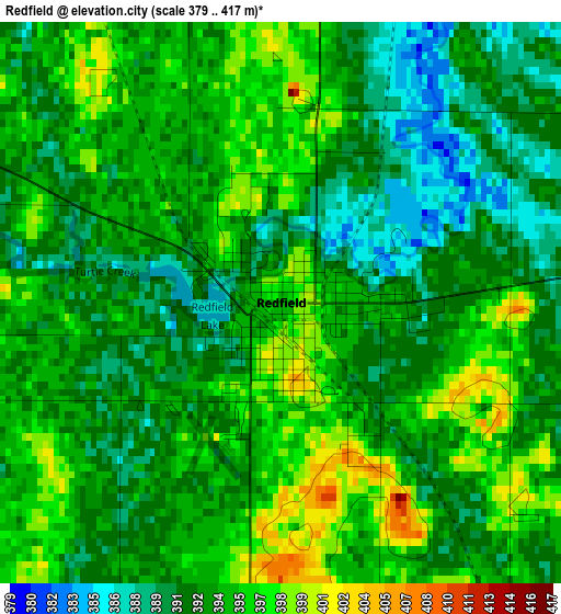 Redfield elevation map