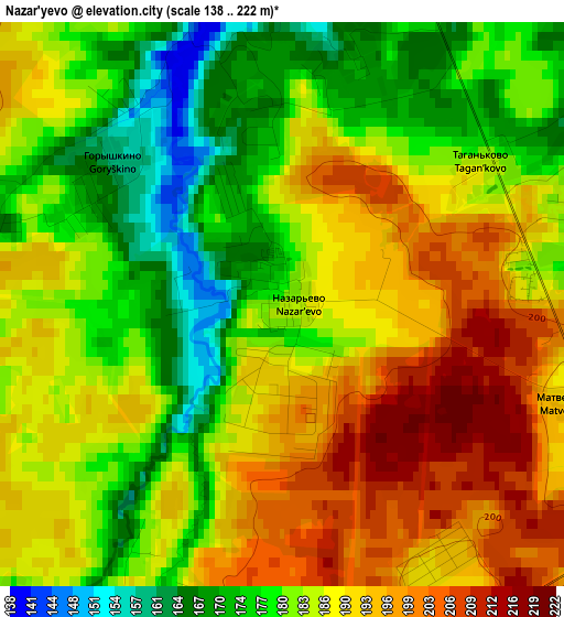 Nazar'yevo elevation map