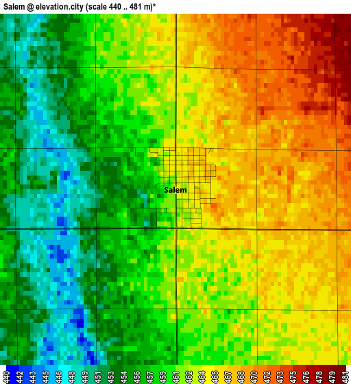 Salem elevation map