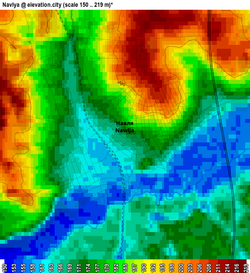 Navlya elevation map