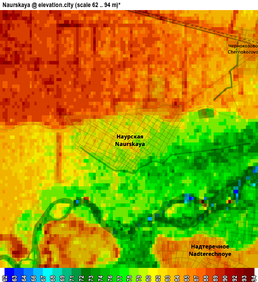 Naurskaya elevation map