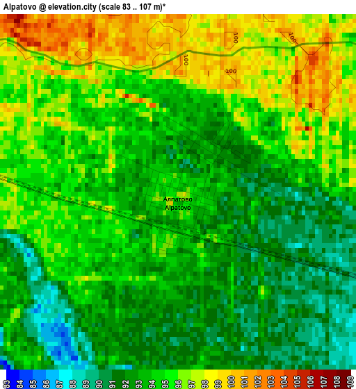 Alpatovo elevation map