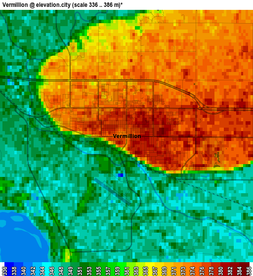 Vermillion elevation map