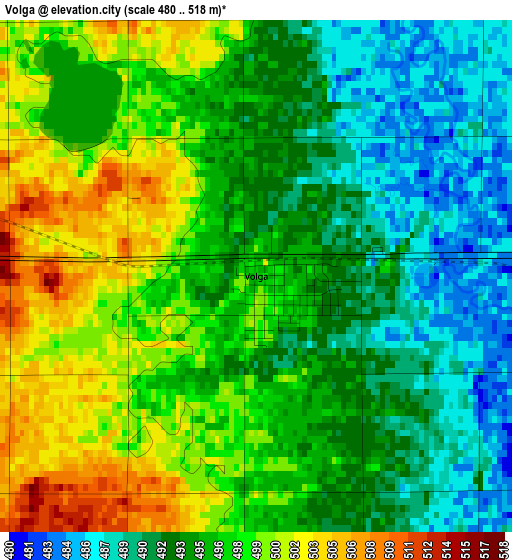 Volga elevation map