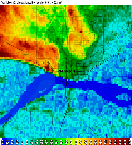 Yankton elevation map