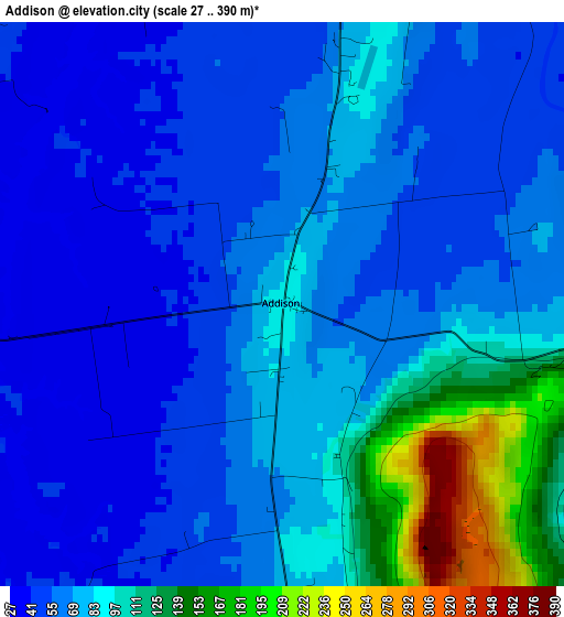 Addison elevation map