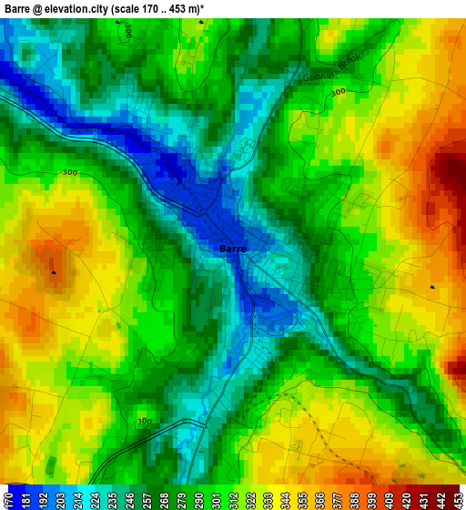 Barre elevation map