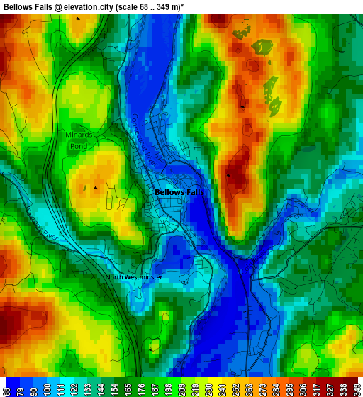 Bellows Falls elevation map