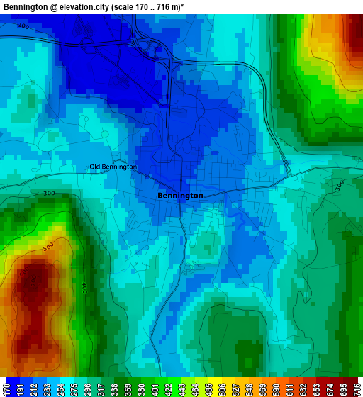 Bennington elevation map