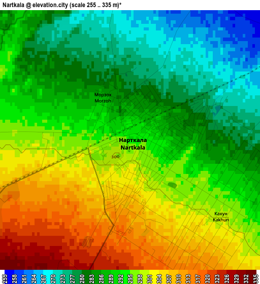 Nartkala elevation map