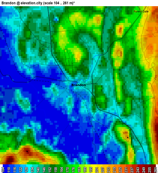 Brandon elevation map