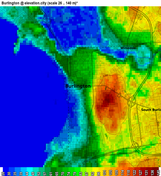 Burlington elevation map