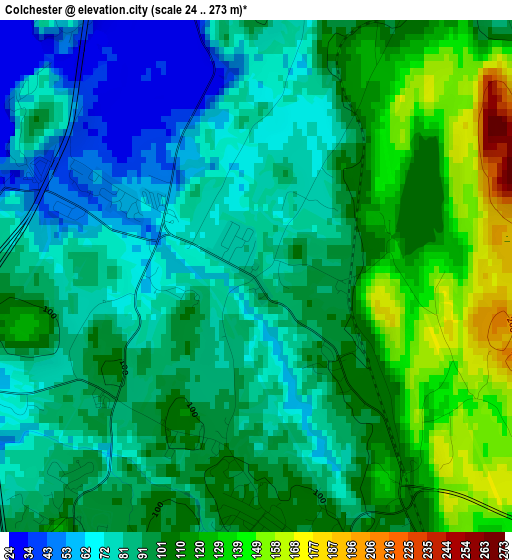 Colchester elevation map