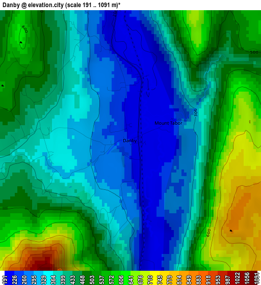 Danby elevation map