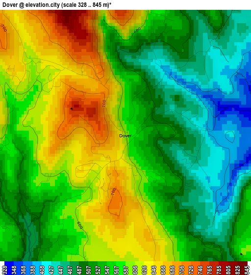 Dover elevation map