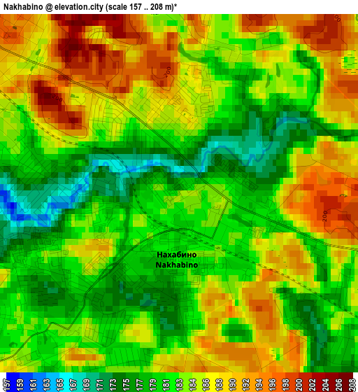 Nakhabino elevation map