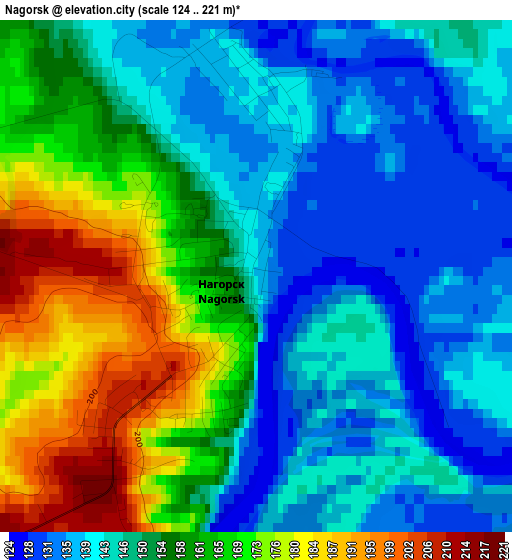 Nagorsk elevation map