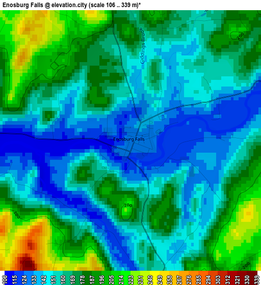 Enosburg Falls elevation map