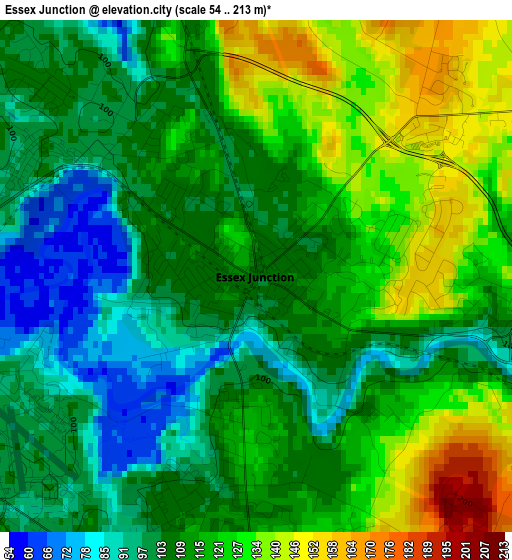 Essex Junction elevation map