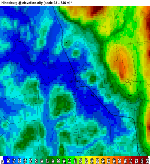 Hinesburg elevation map