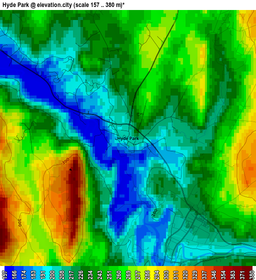 Hyde Park elevation map