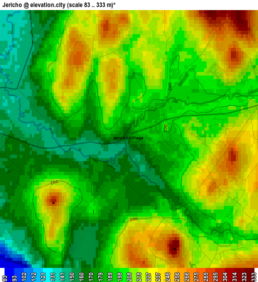 Jericho elevation map