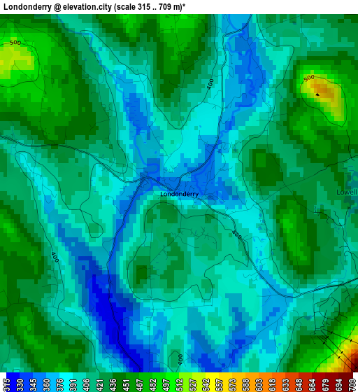 Londonderry elevation map