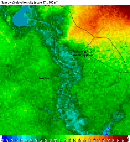 Saacow elevation map