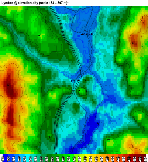 Lyndon elevation map