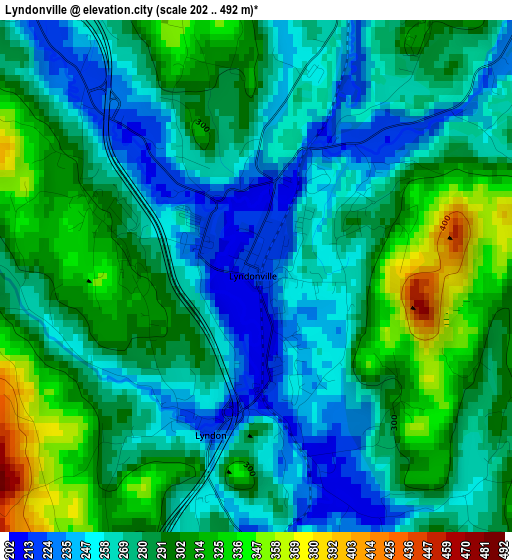 Lyndonville elevation map