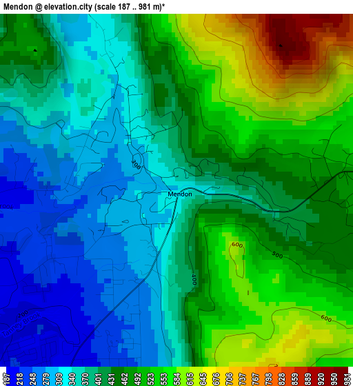 Mendon elevation map