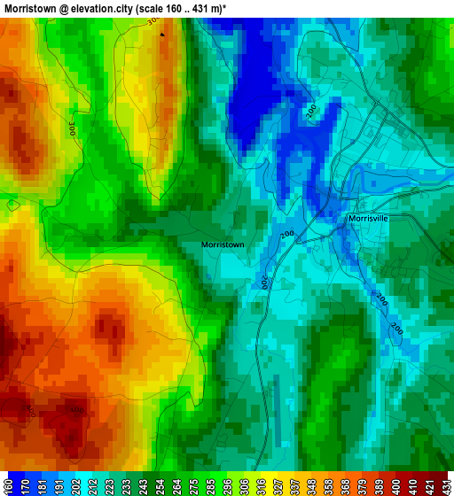 Morristown elevation map