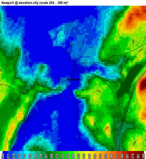 Newport elevation map