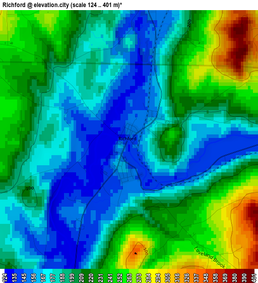 Richford elevation map