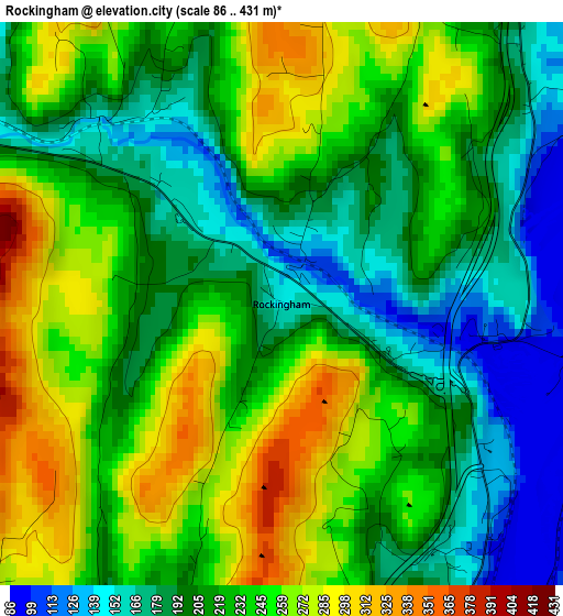 Rockingham elevation map