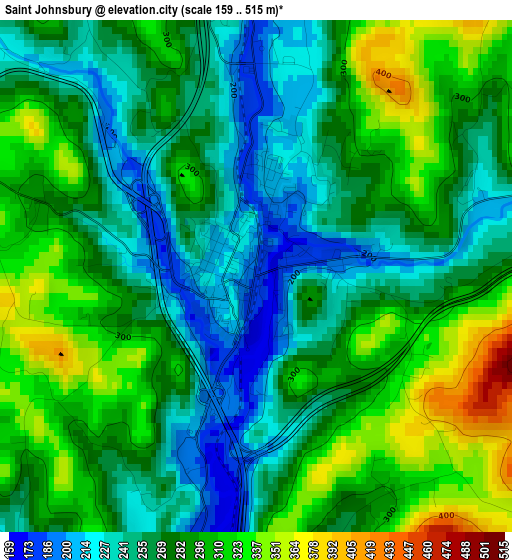 Saint Johnsbury elevation map