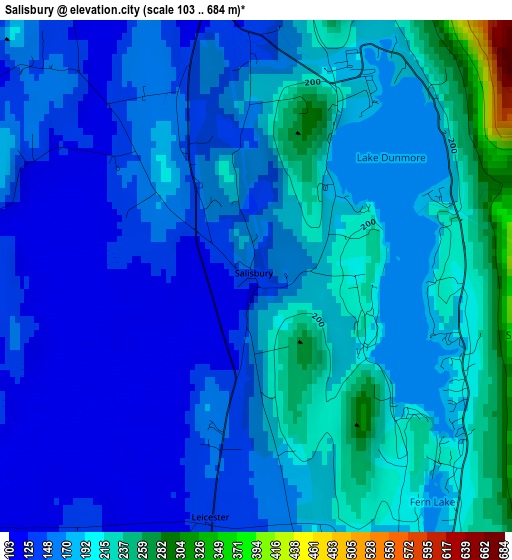 Salisbury elevation map