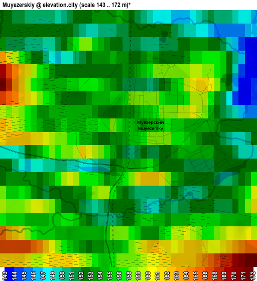 Muyezerskiy elevation map